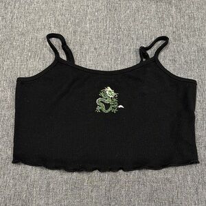 ❗️Last Chance❗️ SHEIN Black Tank Top with Dragon Design